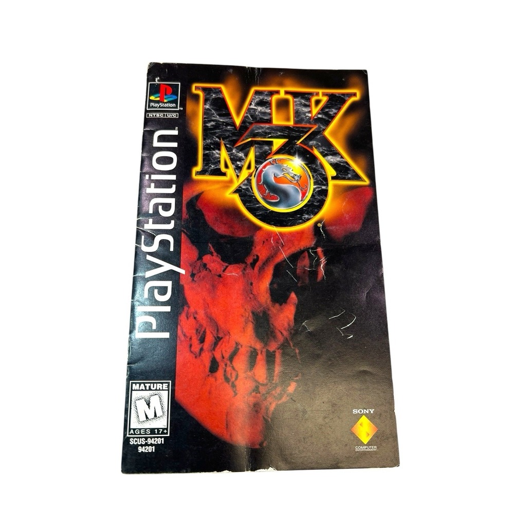 Sony Mortal Kombat 3 Long Box Instruction Manual Booklet ONLY PlayStation 1 PS1